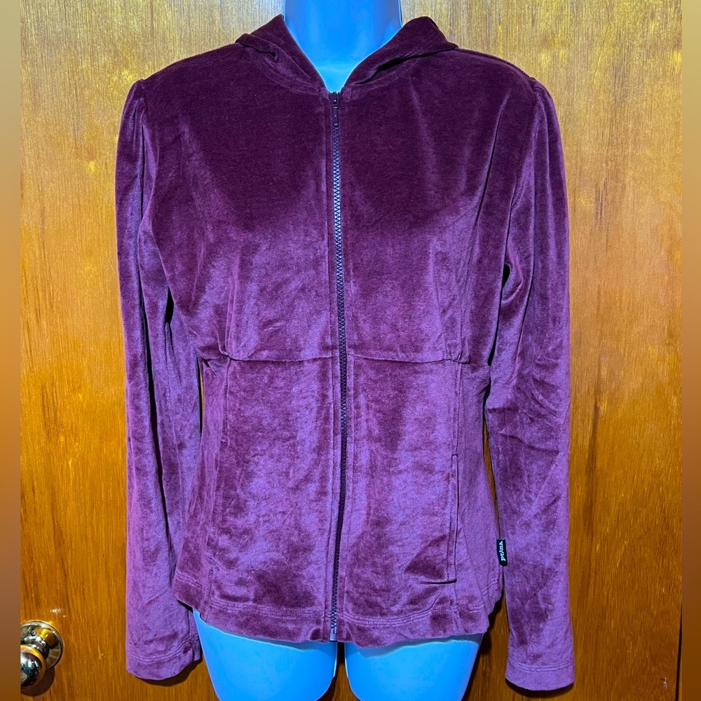 Prana Velour Full Zip Jacket Hoodie Size Large